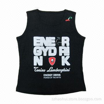Men's Cotton Silkscreen Print Sports Top with Embroidery, Foam Printing